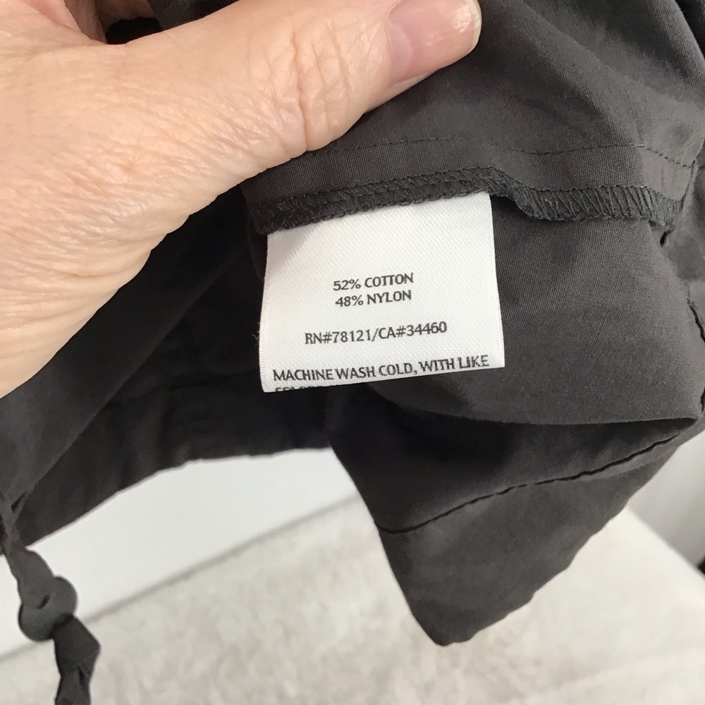 Eileen Fisher Light Weight Stand Collar Long Windbreaker Jacket Charcoal Size XS - Picture 9 of 10